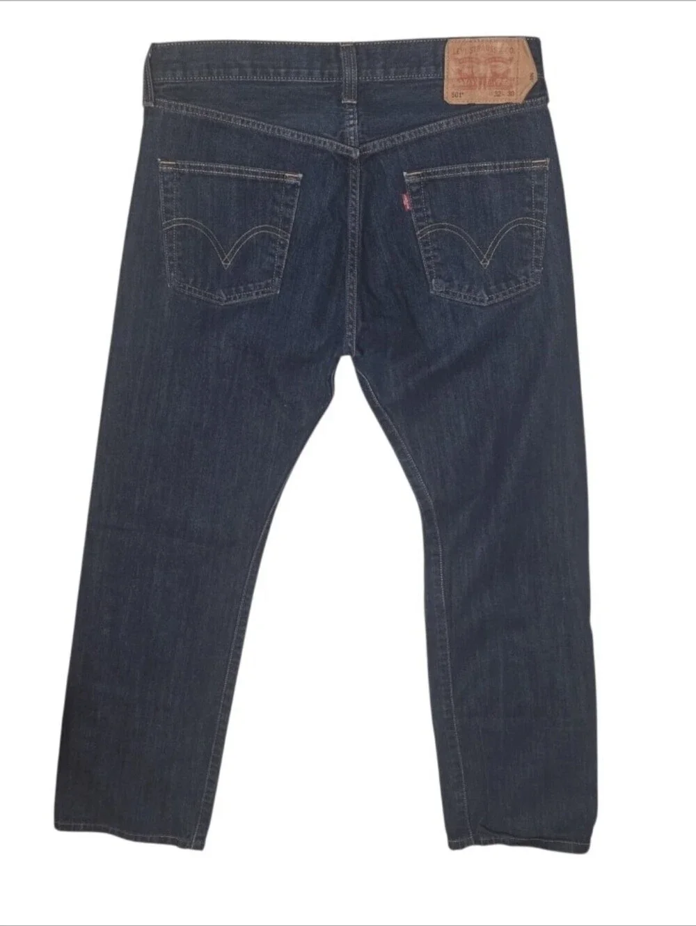 Vintage Y2K Levis 501 Batwing Tag Button Fly Blue Jeans Size 32x30
